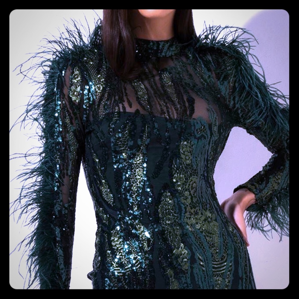 Green Feather Dress